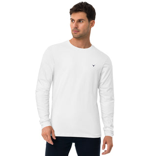 Buy white Long Sleeve Fitted Crew